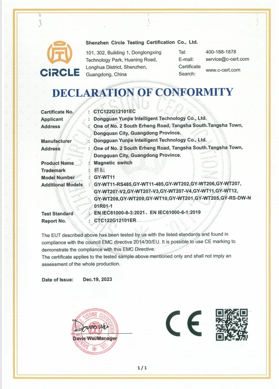 CE declaration